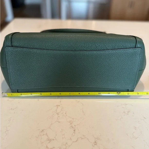 Coach Pebbled Leather Shoulder Bag in Deep Green with Gold Hardware - Picture 6 of 12